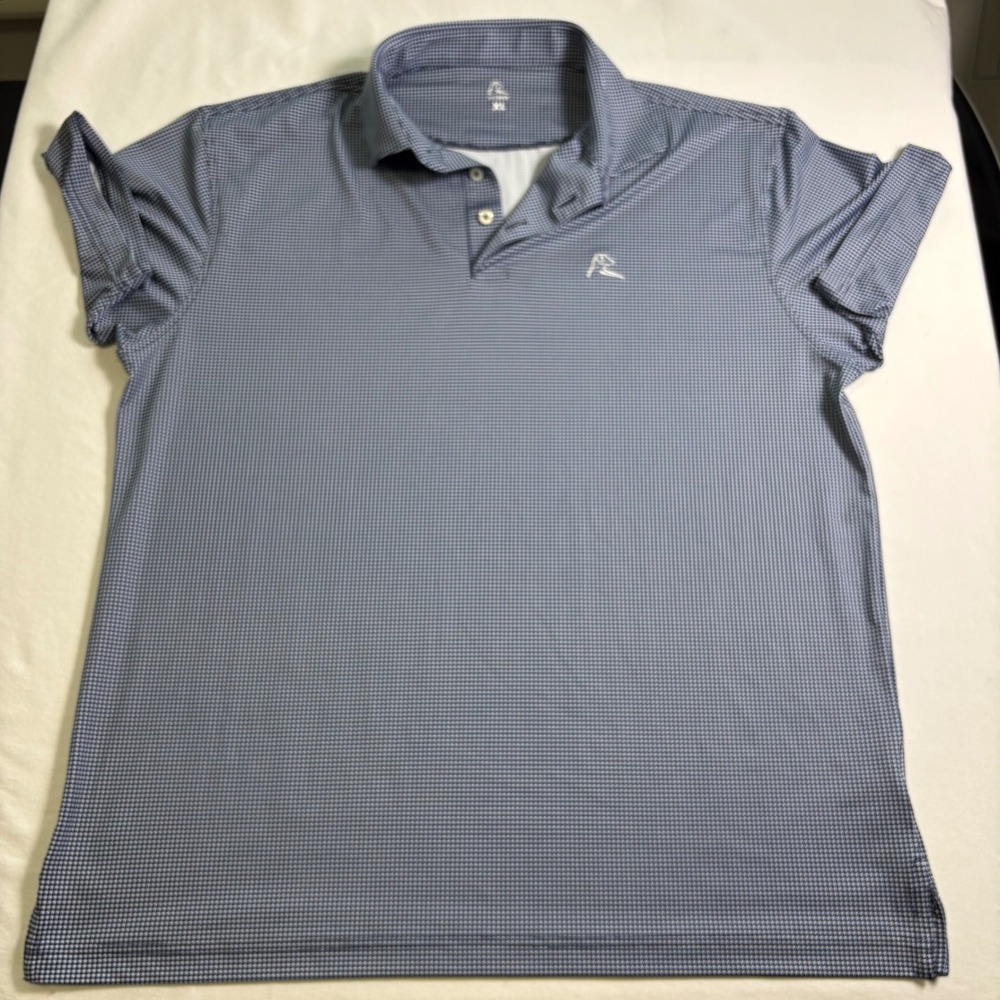 Rhoback, Polo Shirt, XL, Navy White, Houndstooth Performance Golf, MSRP $94